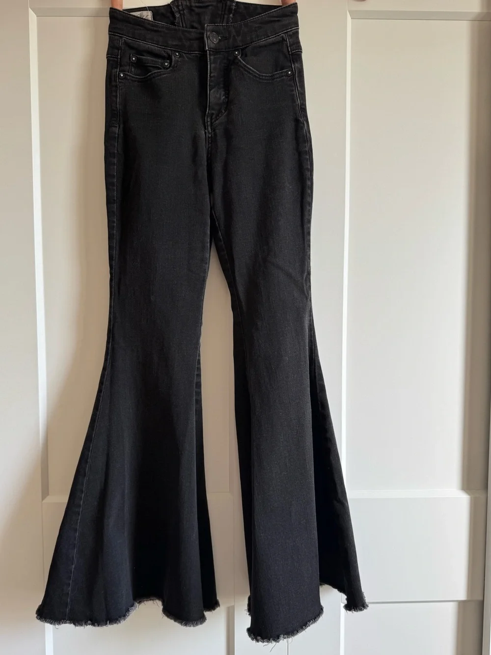 Free People Ma Cherie jeans 24 Lace up Flare Bell Bottom - Picture 3 of 8